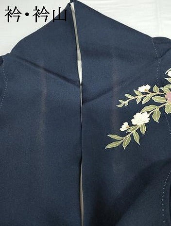 平和屋着物●訪問着　駒刺繍　枝花文　暈し染め　金彩　正絹　逸品　AABG0386cs