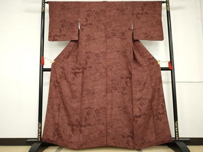 平和屋着物●江戸小紋 作家物 御所車吉祥花文 正絹 逸品 AABG0387cs