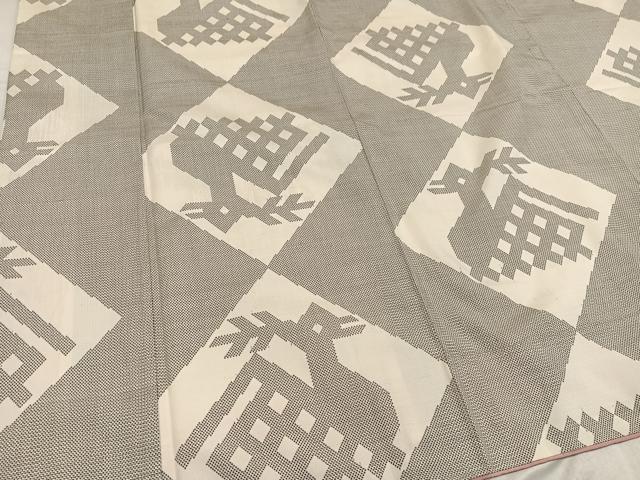 平和屋着物●本場大島紬　白大島　一元7マルキ　有栖川文様　正絹　逸品　AABG0404ph