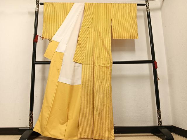 平和屋着物●本場大島紬　染大島　総絞り　間道　正絹　逸品　AABG0405ph