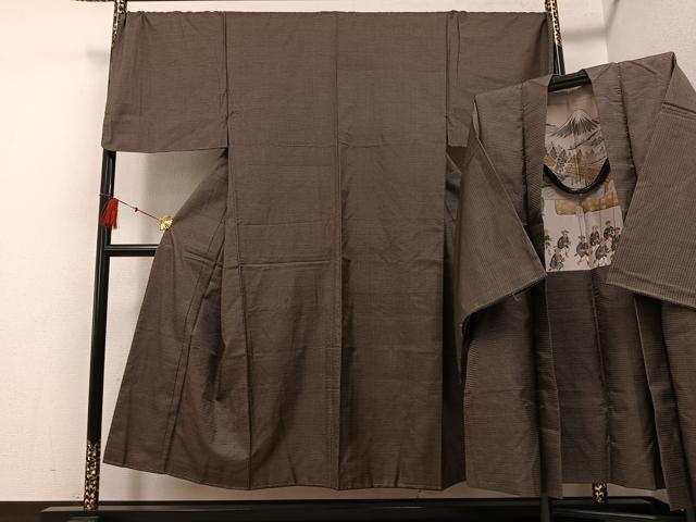 平和屋着物●男性　本場大島紬　アンサンブル　100亀甲　総詰め　正絹　逸品　未使用　AABG0406ph
