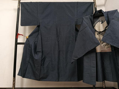 平和屋着物●男性 本場大島紬 アンサンブル 亀甲絣 正絹 逸品 AABG0407ph