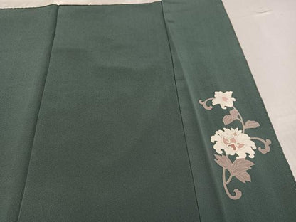 平和屋着物●豪華色留袖 駒刺繍 鳳凰吉祥更紗 金彩 正絹 逸品 AABG0409ph