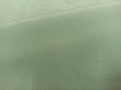 平和屋着物●上質な色無地　山葵色　正絹　逸品　未使用　AABG0411ph