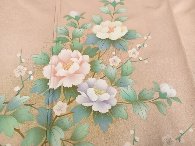 平和屋着物●訪問着 枝花文 暈し染め 金彩 正絹 逸品 AABG0412ph