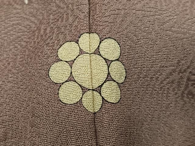 平和屋着物●上質な色無地　草花地紋　鳩羽鼠色　正絹　逸品　未使用　AABG0413ph