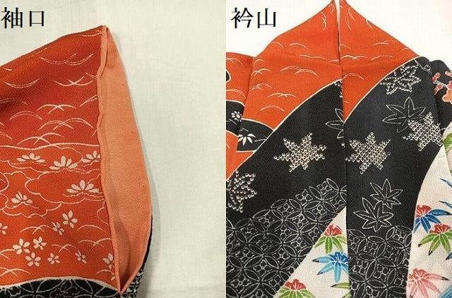 平和屋着物●豪華振袖 松竹梅風景草花文 鬼しぼ縮緬 やまと誂製 正絹 逸品 AABG0415ph
