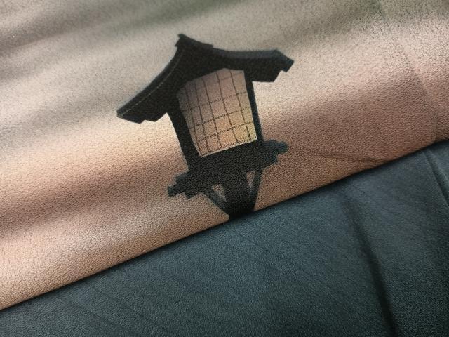 平和屋着物●訪問着 作家物 斎藤幹八 手描き 風景文 暈し染め さが美扱い ロング丈 正絹 逸品 AABG0416ph