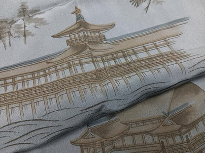 平和屋着物●男性 長襦袢 無双仕立て 風景文 正絹 逸品 AABG0419ph