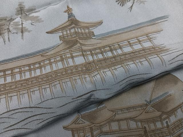 平和屋着物●男性 長襦袢 無双仕立て 風景文 正絹 逸品 AABG0419ph