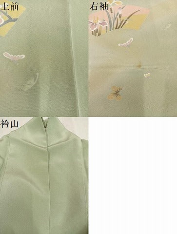 平和屋着物●訪問着　友禅　地紙枝花文　暈し染め　正絹　逸品　AABG0422ph
