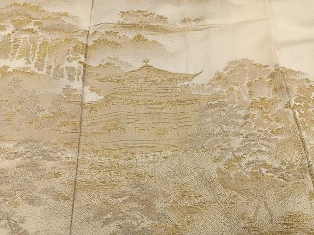 平和屋着物●豪華色留袖　寿光織　金閣庭図　金銀糸　仮絵羽　正絹　逸品　未使用　AABG0427ph