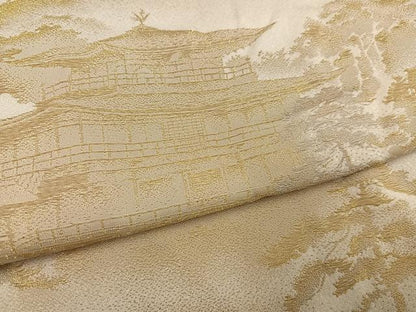 平和屋着物●豪華色留袖　寿光織　金閣庭図　金銀糸　仮絵羽　正絹　逸品　未使用　AABG0427ph