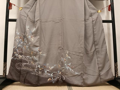 平和屋着物●訪問着　立波草花文　暈し染め　金彩　正絹　逸品　AABG0428ph