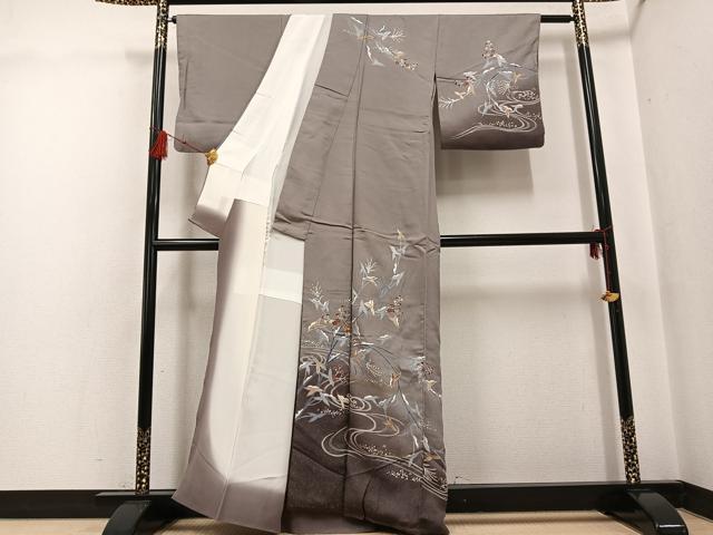 平和屋着物●訪問着　立波草花文　暈し染め　金彩　正絹　逸品　AABG0428ph