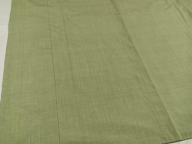 平和屋着物●本場結城紬 重要無形文化財 色無地 柳茶色 正絹 逸品 AABG0429ph
