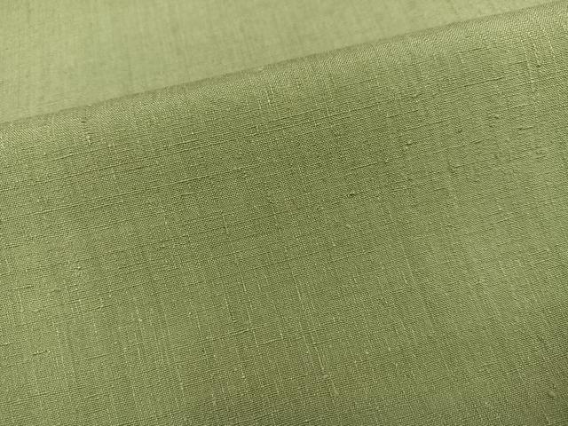 平和屋着物●本場結城紬 重要無形文化財 色無地 柳茶色 正絹 逸品 AABG0429ph