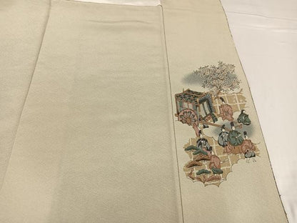 平和屋着物●訪問着 総刺繍 人物風景文 金彩 正絹 逸品 AABG0432ph