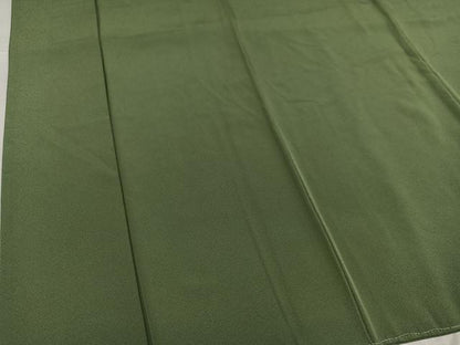 平和屋着物●上質な色無地　国防色　正絹　逸品　未使用　AABG0434ph