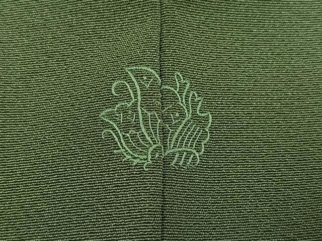 平和屋着物●上質な色無地　国防色　正絹　逸品　未使用　AABG0434ph