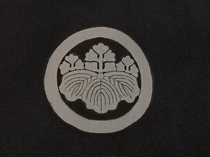 平和屋着物●男性 黒紋付 正絹 逸品 AABG0435ph
