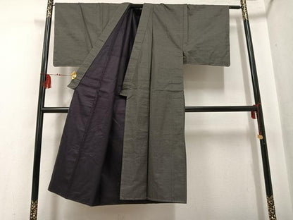 平和屋着物●男性　本場大島紬　アンサンブル　長襦袢(袷)セット　130亀甲　総詰め　正絹　逸品　AABG0437ph