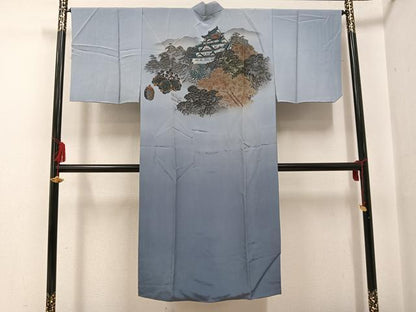 平和屋着物●男性　本場大島紬　アンサンブル　長襦袢(袷)セット　130亀甲　総詰め　正絹　逸品　AABG0437ph