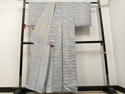 平和屋着物●花織 紬 霞文 正絹 逸品 AABG0438ph