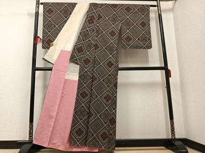 平和屋着物●本場大島紬 龍郷絣 正絹 逸品 未使用 AABG0443ph