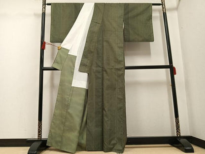 平和屋着物●二代目 川村久太郎 小紋 紬地 幾何学文様 正絹 逸品 AABG0446ph