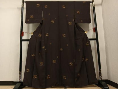 平和屋着物●上質な小紋　草花文　鈴乃屋扱い正絹　逸品　AABG0450ph