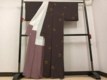 平和屋着物●上質な小紋　草花文　鈴乃屋扱い正絹　逸品　AABG0450ph