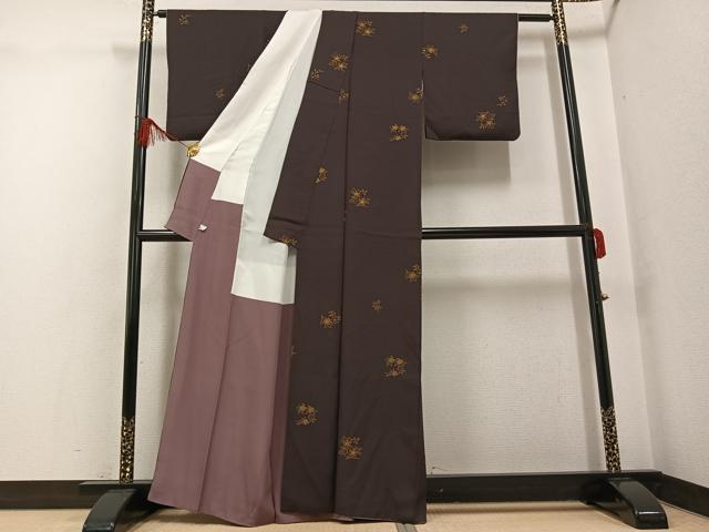 平和屋着物●上質な小紋　草花文　鈴乃屋扱い正絹　逸品　AABG0450ph