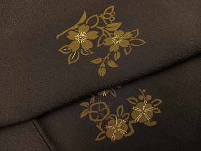 平和屋着物●上質な小紋　草花文　鈴乃屋扱い正絹　逸品　AABG0450ph