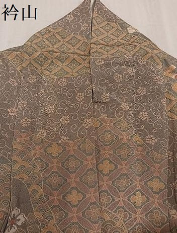 平和屋着物●訪問着　群れ鶴吉祥花宝尽くし　鬼しぼ縮緬　正絹　逸品　AABG0452ph