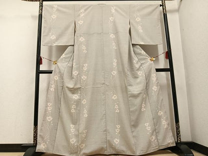平和屋着物●本塩沢 110亀甲 花間道 正絹 逸品 未使用 AABG0453ph