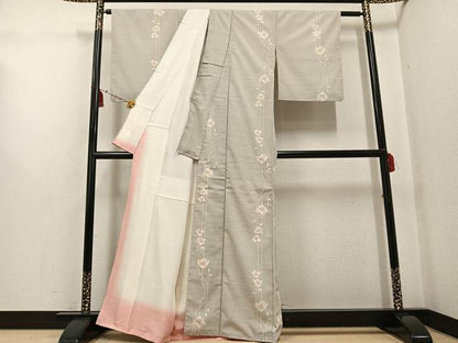 平和屋着物●本塩沢 110亀甲 花間道 正絹 逸品 未使用 AABG0453ph