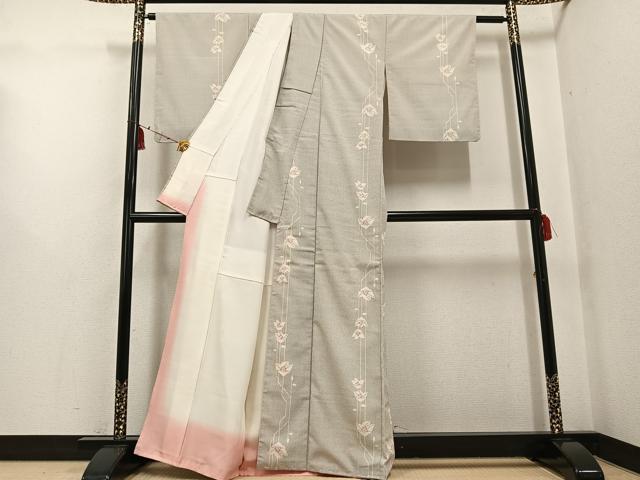 平和屋着物●本塩沢 110亀甲 花間道 正絹 逸品 未使用 AABG0453ph
