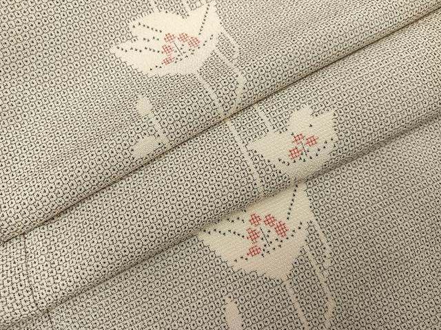 平和屋着物●本塩沢 110亀甲 花間道 正絹 逸品 未使用 AABG0453ph