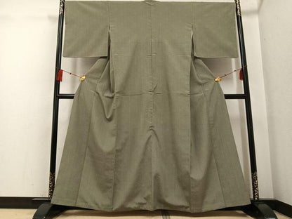 平和屋着物●本塩沢　110亀甲　麻の葉文様　正絹　逸品　AABG0454ph