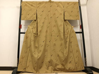 平和屋着物●上質な紬　琉球絣文様　正絹　逸品　AABG0456ph
