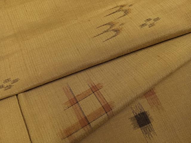 平和屋着物●上質な紬　琉球絣文様　正絹　逸品　AABG0456ph