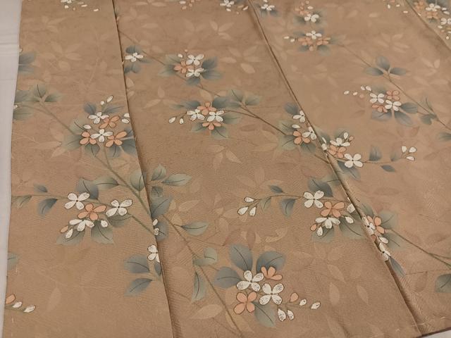 平和屋着物●上質な小紋　草花文　正絹　逸品　未使用　AABG0457ph