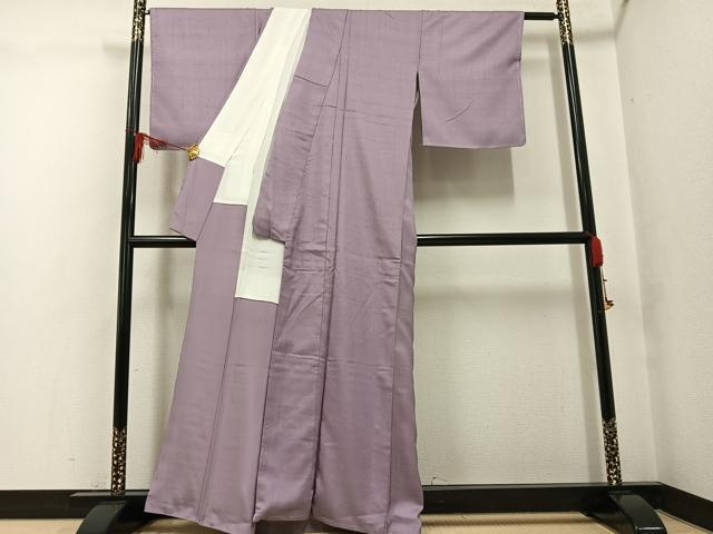 平和屋着物●上質な紬　色無地　薄柿色　正絹　逸品　未使用　AABG0459ph