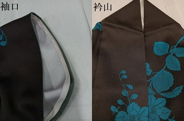 平和屋着物●上質な小紋 枝花文 正絹 逸品 AABG0461ph