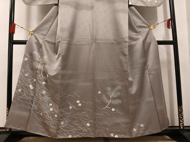 平和屋着物●洗える最高級着物　＜英＞はなぶさ謹製　訪問着　松　梅　楓　金彩　AABG0463ph