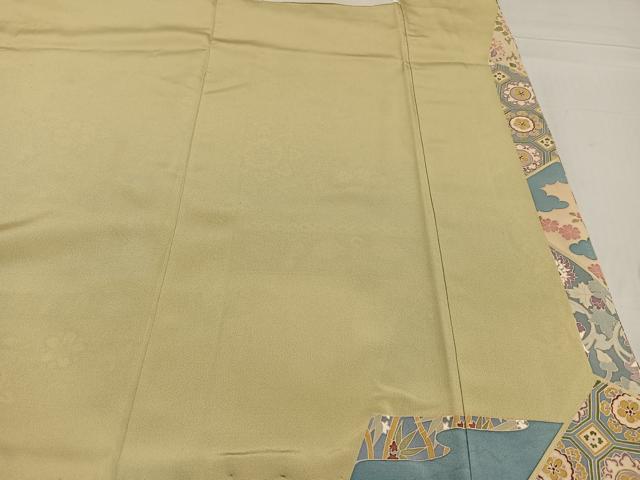 平和屋着物●豪華色留袖　作家物　駒刺繍　花鳥文　金彩　正絹　逸品　AABG0465ph