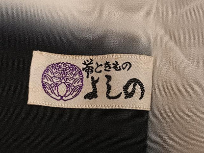 平和屋着物●江戸小紋　万筋　黒×白　正絹　逸品　AABG0471ph