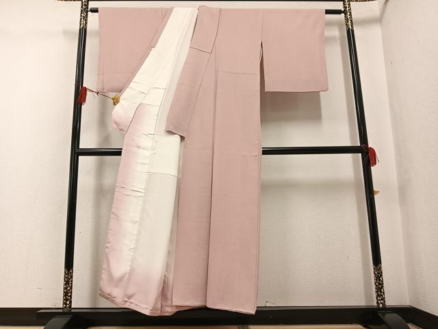 平和屋着物●銀座きしや 色無地 作家物 水柿色 正絹 逸品 AABG0473ph