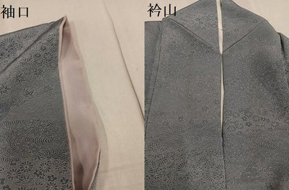 平和屋着物●伝統工芸士 関正三郎 江戸小紋 草花文 正絹 逸品 AABG0474ph
